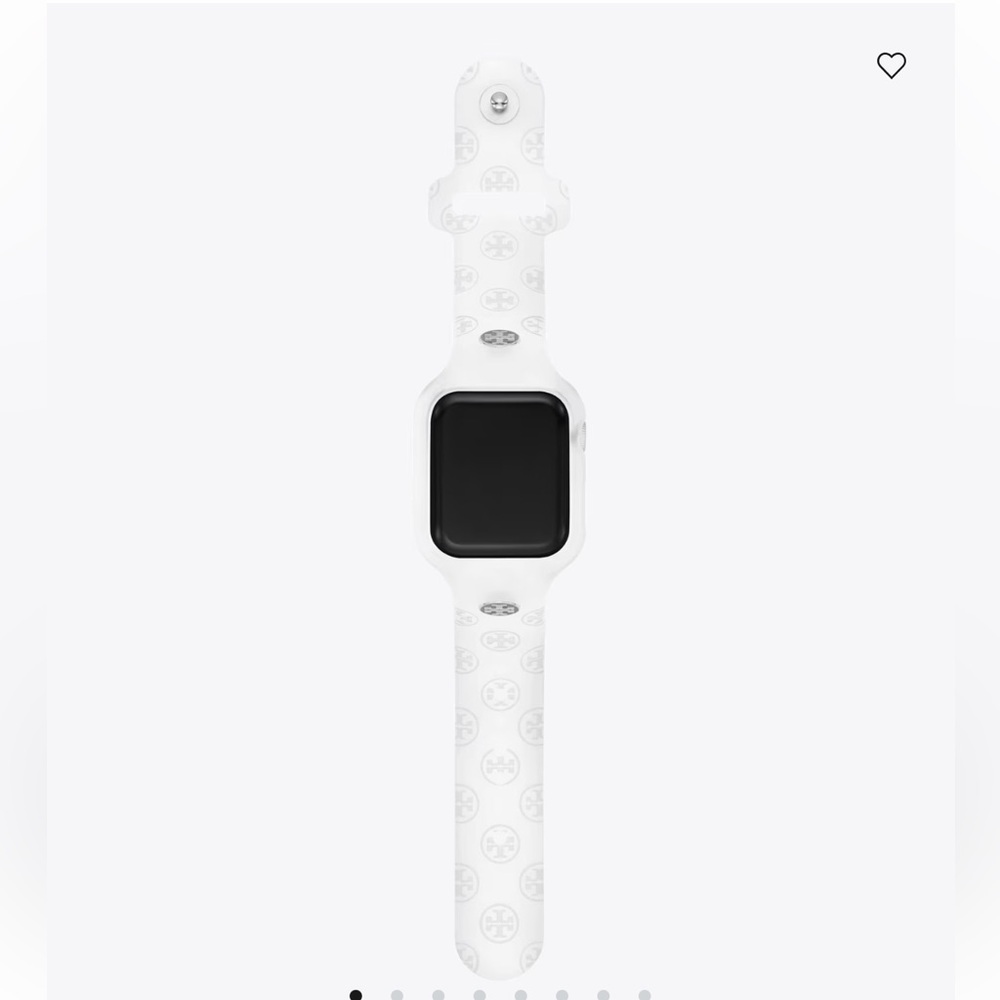 Tory Burch T Monogram White Silicone Apple Band w/ gift bag